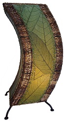 Arc Cocoa Leaf and Abaca Table Lamp - Green