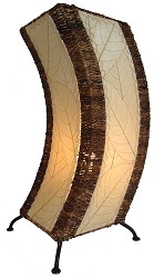 Arc Cocoa Leaf and Abaca Table Lamp - Natural