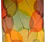 Natural Banyan Leaf Cylinder Floor Lamp ~ Multi-Color