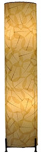 Natural Banyan Leaf Cylinder Floor Lamp ~ Natural