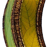 Natural Cocoa Leaf and Abaca Standing Wave Light Close-up ~ Green