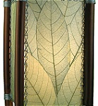 Natural Cocoa Leaf and Bamboo Kalani Floor Lamps ~ Sea Blue