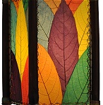 Natural Cocoa Leaf and Bamboo Kalani Floor Lamps ~ Multi-Color
