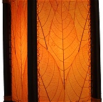 Natural Cocoa Leaf and Bamboo Kalani Floor Lamps ~ Orange