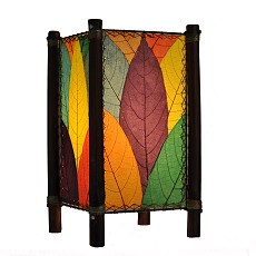 Natural Cocoa Leaf and Bamboo Kalani Table Lamp ~ Multi-Color