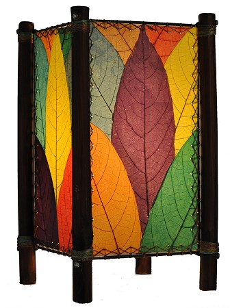 Natural Cocoa and Bamboo Kalani Table Lamp - Multi-Color