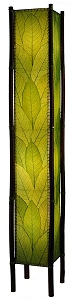 Natural Cocoa Leaf and Bamboo Tall Kalani Floor Lamps ~ Green