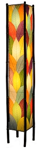 Natural Cocoa Leaf and Bamboo Tall Kalani Floor Lamps ~ Multi-Color