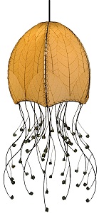Natural Cocoa Jellyfish Hanging Pendant Lamp in Natural