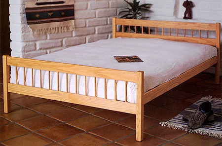 The Columbia Platform Bed in Oak with Matching Footboard