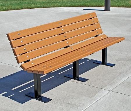 Recycled Plastic New Contour Park Bench - Patio Furniture Made Out Of Recycled Milk Cartons