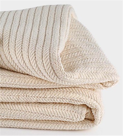 Organic Cotton Striped Chenille Herringbone Blankets from Abundant Earth