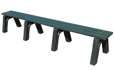 Recycled Plastic 8' Mall Bench in Green Lumber and Black Legs