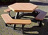 Outdoor Furnishings - Recycled Plastic Lumber Hexagon Style Picnic Table
